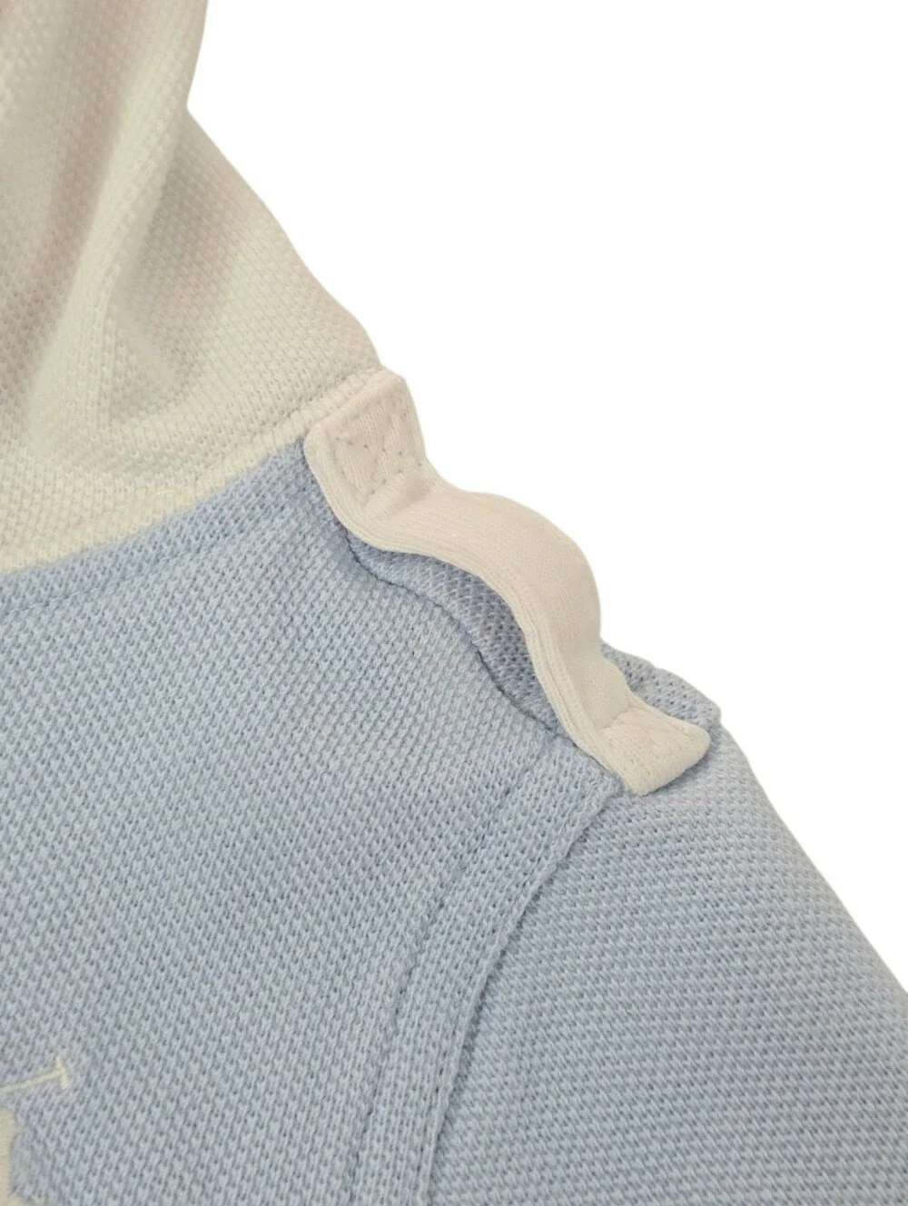 Ralph Lauren Baby Boy Hooded Knit Romper Jumpsuit Blue White 9M Cotton Preppy